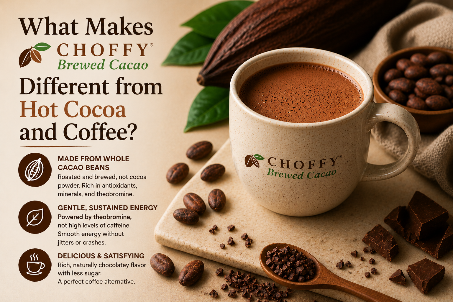What Makes Brewed Cacao Different from Hot Cocoa and Coffee?