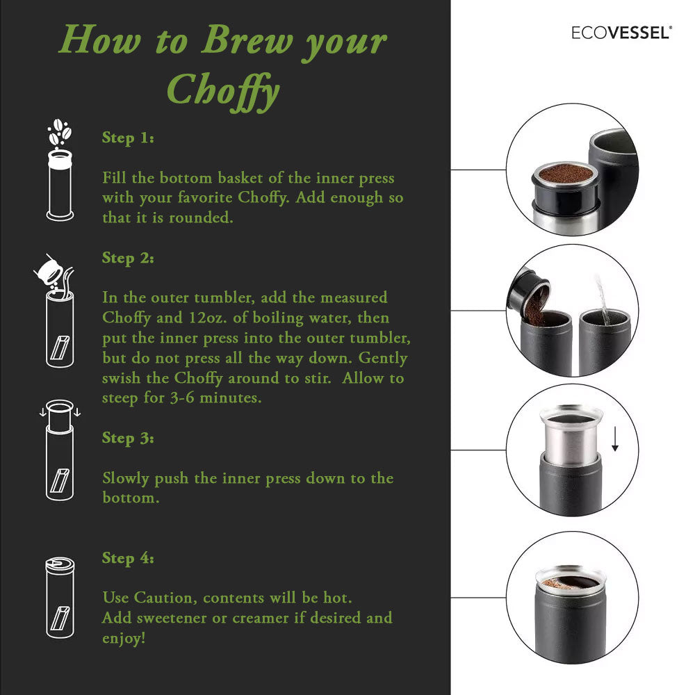 Choffy Brewed Cacao - 14oz. Tumbler Press