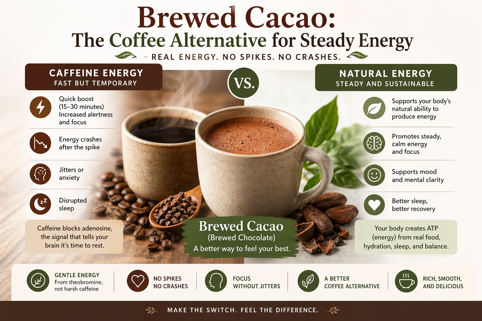 Brewed Cacao: A Coffee Alternative for Steady Energy Without the Crash