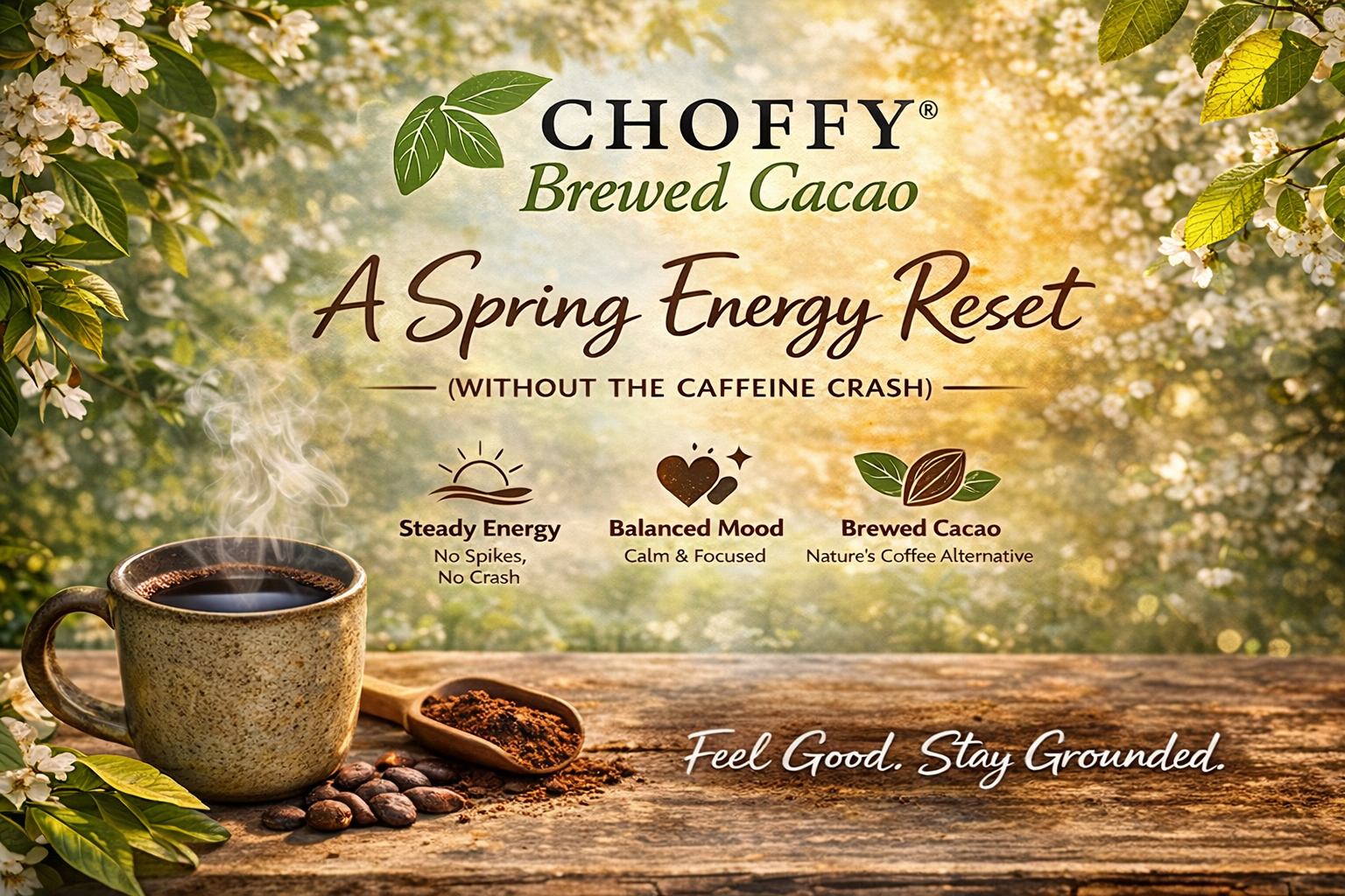 A Spring Energy Reset with Brewed Cacao (not Caffeine)