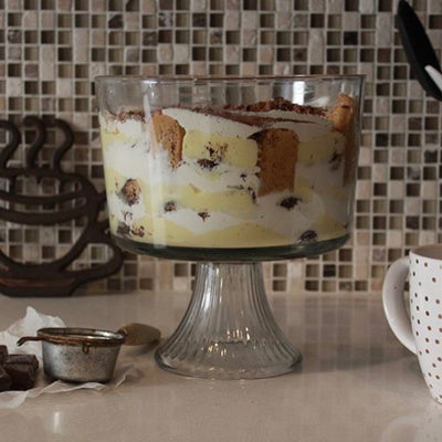 Layered Choffy tiramisu dusted with cocoa powder