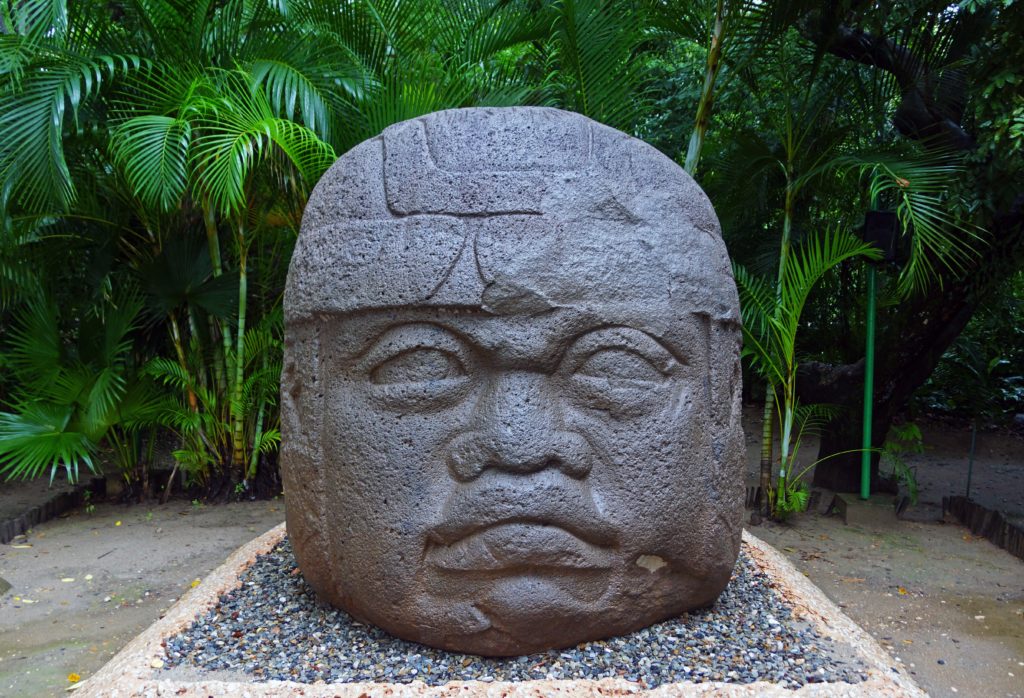Olmec statue of a head