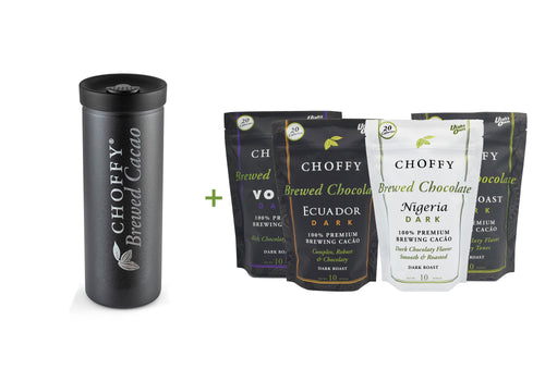 Choffy Brewed Cacao - Dark Roast Starter Kit